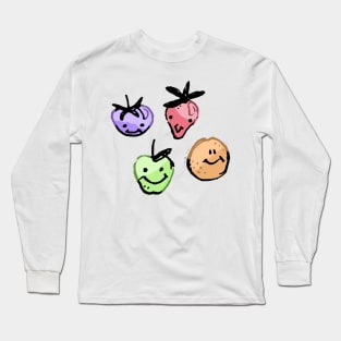 Doodle Fruits Long Sleeve T-Shirt